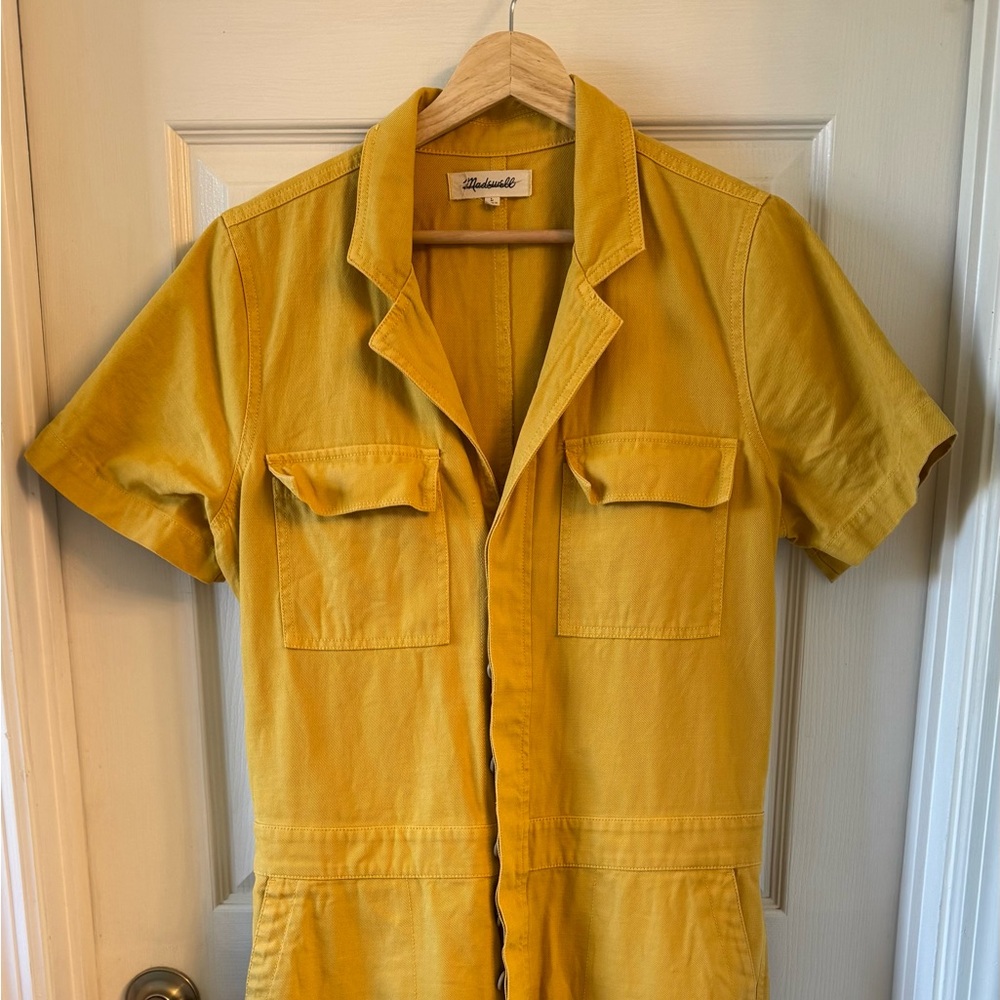 Madewell Yellow Short Sleeve Coveralls